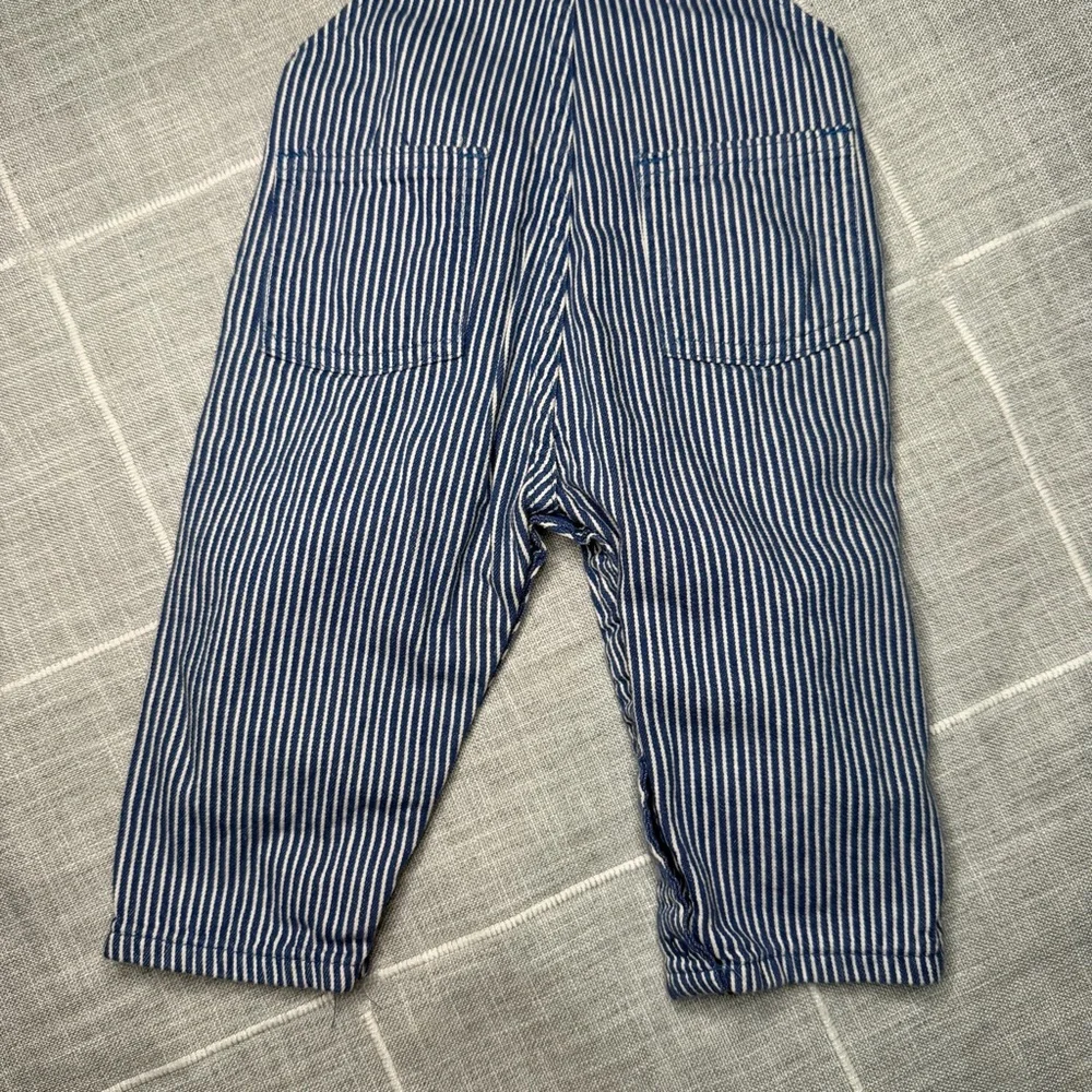 OshKosh B'Gosh 18‎ Month Conductor Stripes Vintage 90s Overalls made in USA